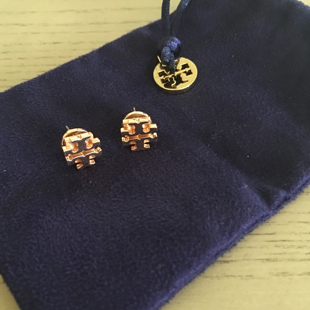 Tory Burch rose gold studs